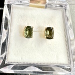 k14gf  レクタングル モルダバイト ピアス 7×5mm