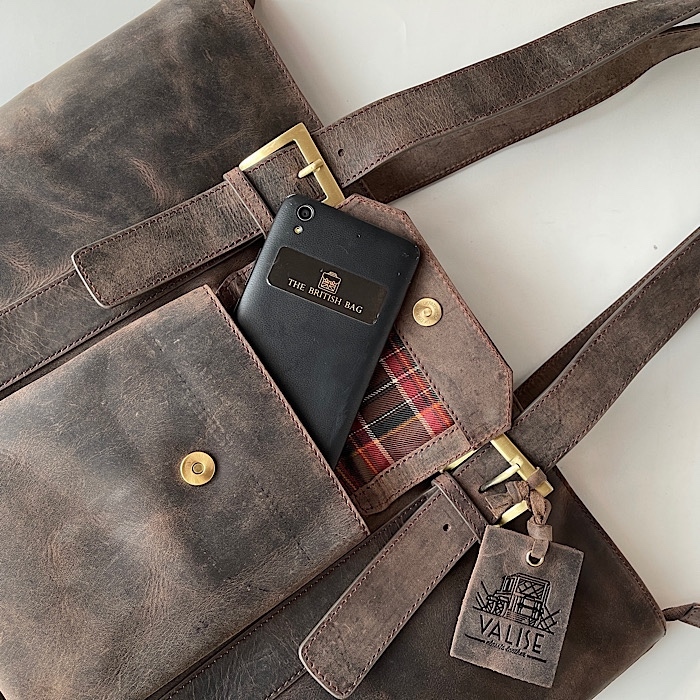 英国デザイン牛革かばんValise Wideトート ハンターストーン - The