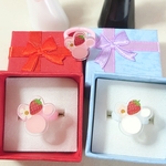 （再販）いちご🍓aiboの肉球リング💍無料名入れ可🍓全2色