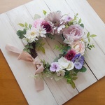 春の玄関に♡優しい色のリース(約32cm)玄関リース　リモート部屋に　入学祝い　就職祝い　結婚祝い　出産祝い　新築祝い　誕生日