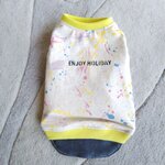 犬服！Msize！スプラッシュステッチ　デニム重ね着