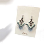  チェコビーズ ピアス《Turquoise × brown》