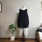 脇タックノースリーブワンピースジャンパースカート
