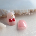 ぷっくりさくらんぼのネイル