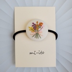 刺繍ヘアゴム🌷　no.1152    くるみボタン　💛送料無料💛　