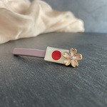 日の丸と桜ヘアピン　うす紫マットカラー