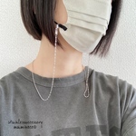 オールステンレス製 変形ボールチェーンのマスクチェーン 男女兼用 シンプルマスクチェーン マスクストラップ　マスクコード　マスクホルダー