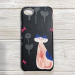 ゆる猫柄 ブラック ニャンコ ねこ ネコ スマホケース【Xperia/GALAXY/iPhone】