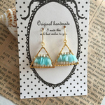 三角フープ△アマゾナイトストーン♡ピアス