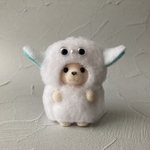 白×エメラルドグリーン もこもこモンスター シルバニア 赤ちゃん 着ぐるみ