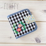 二つ折り財布　check×flower