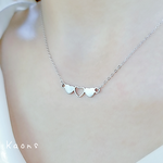 トリプル ハート ネックレス　ステンレスネックレス　華奢　オフィス　可愛い　シンプルネックレス