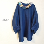 〜１点もの ミナペルホネン ファブリックカケラ使用 ふわふわ衿 トップス〜