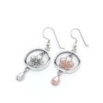 丸に桜と花弁のピアス