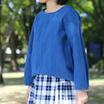 ⚪️minne'sセレクト掲載⚪︎初夏の藍染いろはブラウス（備後節織 中紺）