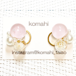 コロンとしたかすみ草のピアス(ピンク)