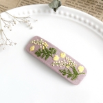 ミモザ刺繍のヘアアクセサリー【花と蝶シリーズ】 