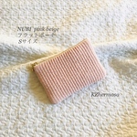  Sサイズ　NUBI  pink  beige フラットポーチ　ヌビポーチ　