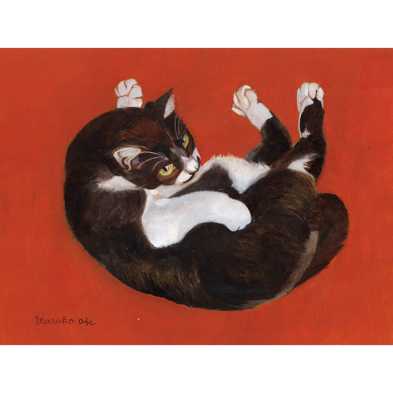 猫イラスト「青い猫 なかよし2匹」原画