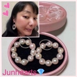 Junhearts作💞大ぶり8mmバロックあこや真珠20粒シルバーピアス