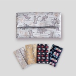 金襴織りのお念珠入れ 鳥獣戯画（シルバー）