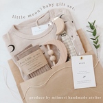 little moon ☽ baby gift set ༶オリジナル出産祝いギフトセット︎༶  名入れ無料✐☡ 靴下カラー選べますꕀ .ᐟ‪‪‬ 