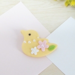 鳥 とり 花 アイシングクッキー バード クッキー風  ヘアゴム 【つや消し】