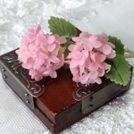 ミニチュアの花、用途色々「ピンクの紫陽花2本セット」