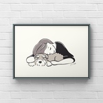 ミニチュアシュナウザー【ナップタイム】A4ポスター　犬　ペット