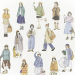 女の子イラストフレークシール 3<S392>