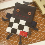保冷剤ポケット付きランチベルト＊ロボットくん/ブロックチェック＊保冷剤付き
