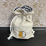 名前入り★猫 刺繍 ポーチ