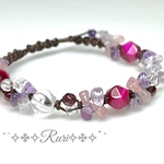 ༅೫心安らぐフラワーティー೫༅ 天然石 パワーストーン ブレスレット　#minne_new マクラメ