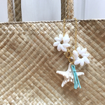 ヒトデのバッグチャーム♡水色タッセル×シェル