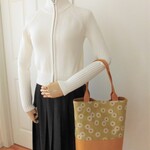 夏SALE！＊送料無料＊マーガレットの縦長トート（イエロー）