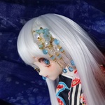 ♡髪飾り 小桜 空色♡幼SD～1/4～1/3ドール向けサイズ ※ドール用アクセ 