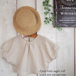 90 ダブルガーゼドットドルマンブラウス