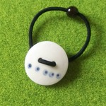 ★SALE★青水玉ライン  シンプルな陶器のヘアゴム