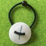 ★SALE★青と緑の点々  シンプルな陶器のヘアゴム