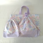 【tamisai様専用】星空とユニコーン柄サックス/切替ラベンダー レッスンバッグ&上靴入れ&体操服入れ 3点セット