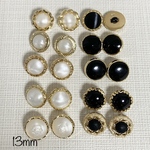13mm黒と白ボタン20個
