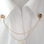 ライトスモークトパーズのチェーンブローチ