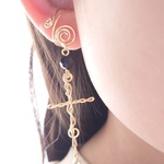 wire ear cuff用 クロスチャーム