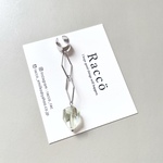宝石質グリーンアメジスト 天然石 earcuff 片耳 ステンレス イヤーカフ