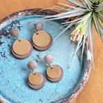 Double Marble【レザーピアス】 “gray ”