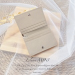 「特別価格」牛革 本革 二つ折り財布 薄型 レザー 名刺入れ 小銭入れ カード入れ コンパクト ベージュ