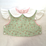 little flower×white sleeve bib(grn)☆スタイ