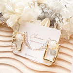 新作*°クリア フラワー×球体 レジン×ドライフラワー イヤリング ピアス アクセサリー ブライダル 結婚式