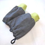 リブ付き アームカバー ショート（腕抜き)　ヒッコリー