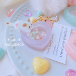 【New】ゆめカワ猫ちゃんのふわシャカキーホルダー　ハンドメイドレジン　キーホルダー　ハンドメイドキーホルダー　シャカシャカキーホルダー　シャカシャカ　シェイカー　ゆめかわ　ハート　ふわふわ